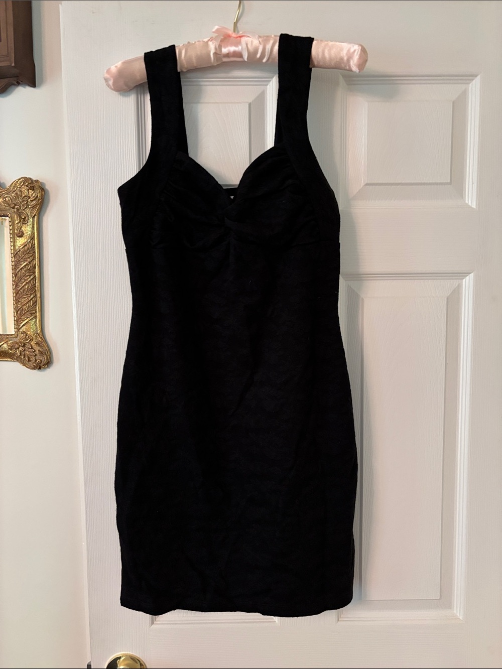 Candie's Black Mini Sheath Dress with Wide Straps